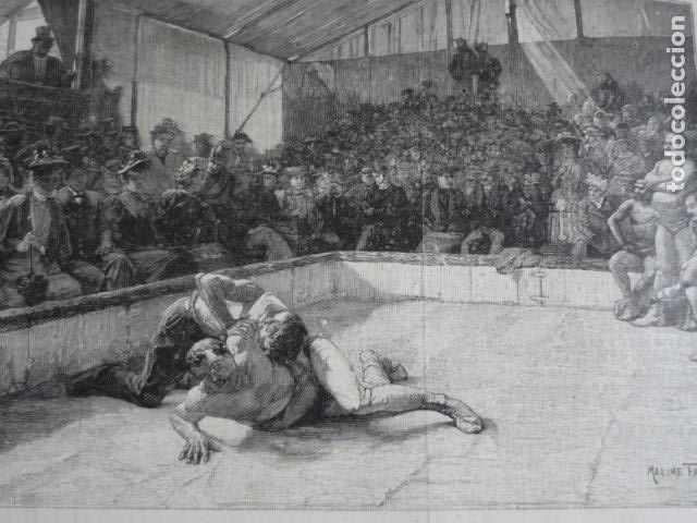 Kunst: GLADIADORES MODERNOS GRABADO XILOGRAFICO XILOGRAFIA 1895