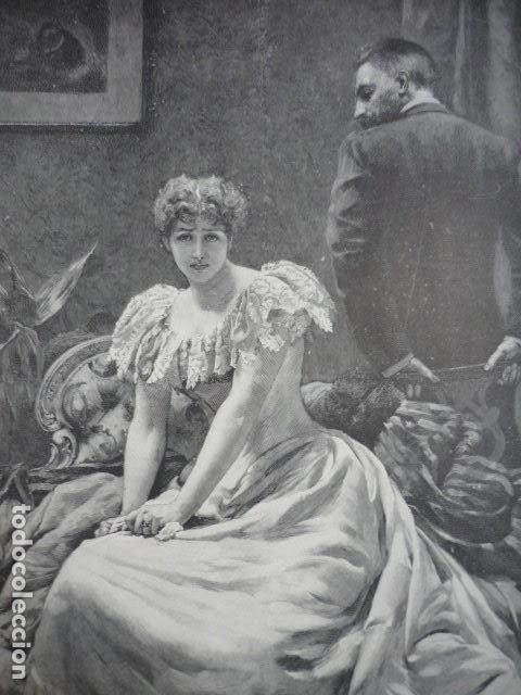 Kunst: EL PRIMER DESENCANTO CUADRO DE KENNINGTON GRABADO XILOGRAFICO XILOGRAFIA 1895