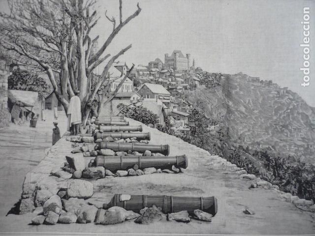 Arte: MADAGASCAR BATERIA DE AMBODINANDOHALO GRABADO XILOGRAFICO XILOGRAFIA 1895