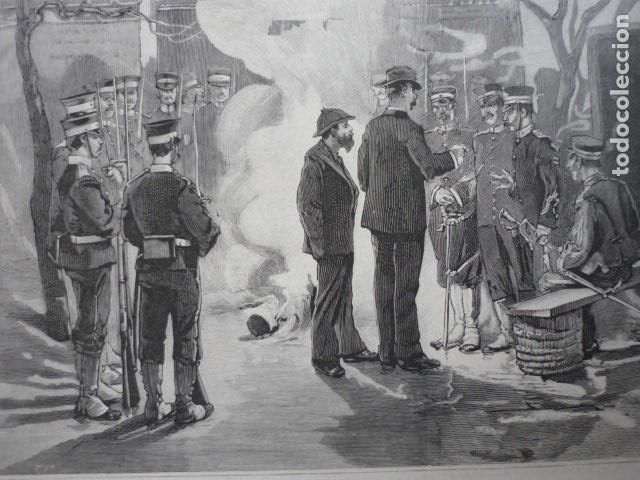 Kunst: EUROPEOS PRESOS JAPONESES EN LA TOMA DE PUERTO ARTURO GRABADO XILOGRAFICO XILOGRAFIA 1895