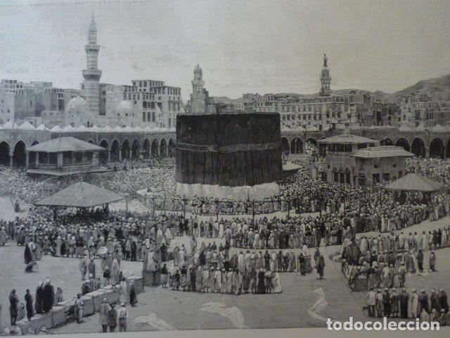 Art: MECA ARABIA PATIO DE LA KAABA GRABADO XILOGRAFICO XILOGRAFIA 1895