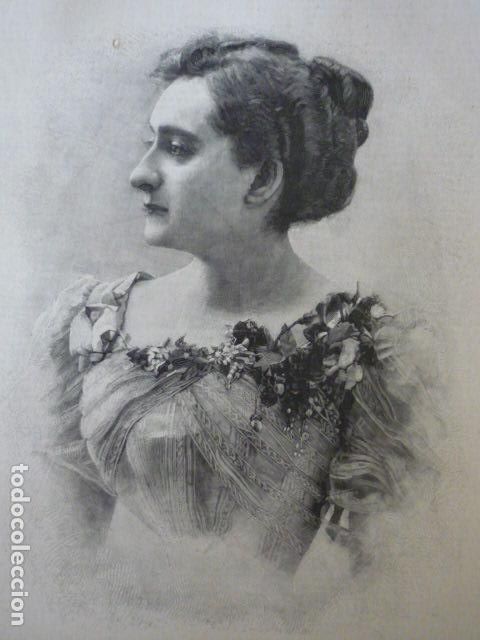 Kunst: MARIA GUERRERO ACTRIZ GRABADO XILOGRAFICO XILOGRAFIA 1895