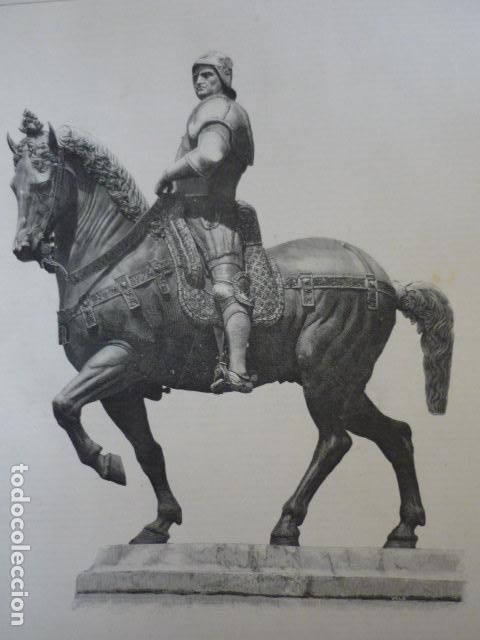 Art: VENECIA ESTATUA DE BARTOLOME COLEONI GRABADO XILOGRAFICO XILOGRAFIA 1895