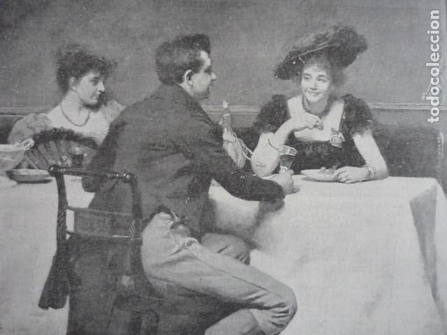 Art: CUAL DE LAS DOS GRABADO XILOGRAFICO XILOGRAFIA 1895