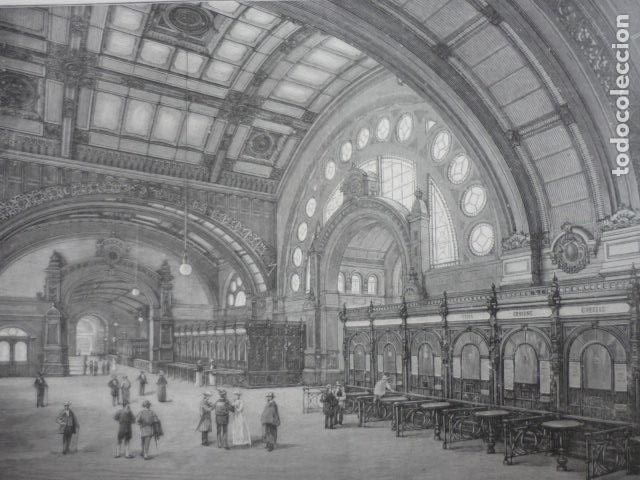 Art: KOLN ALEMANIA ESTACION TREN GRABADO XILOGRAFICO XILOGRAFIA 1895