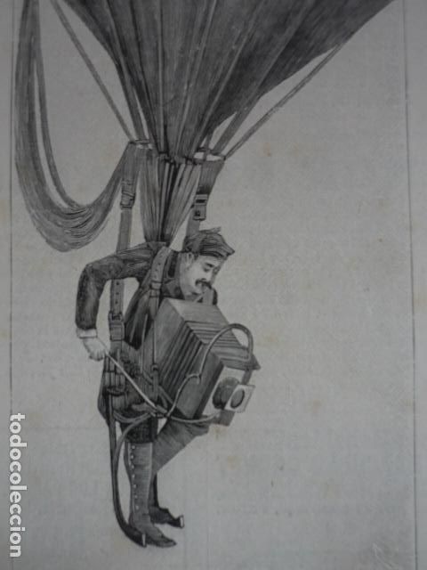 Arte: LA FOTOGRAFIA EN LA GUERRA GRABADO XILOGRAFICO XILOGRAFIA 1895