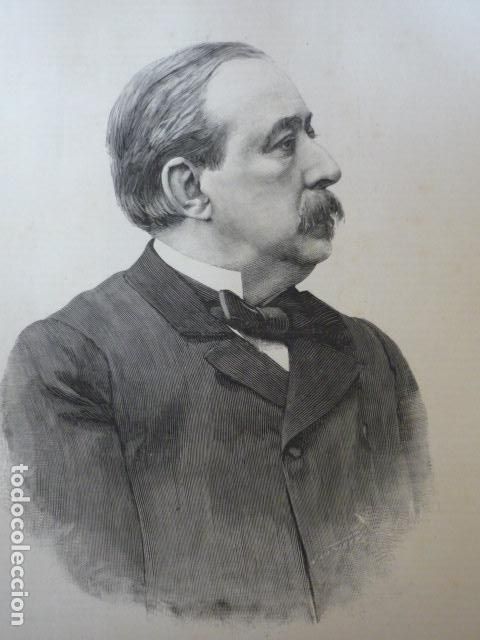 Art: MANUEL RUIZ ZORRILLA PRESIDENTE CONSEJO MINISTROS GRABADO XILOGRAFICO XILOGRAFIA 1895
