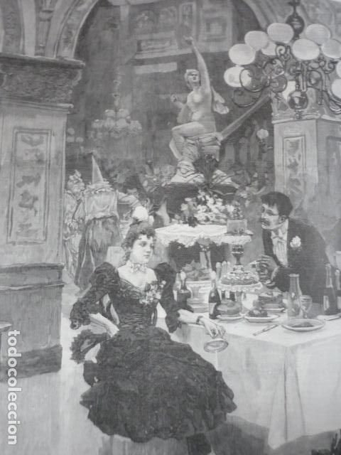 Art: FIESTA EN EL AMBIG&Uacute; GRABADO XILOGRAFICO XILOGRAFIA 1895