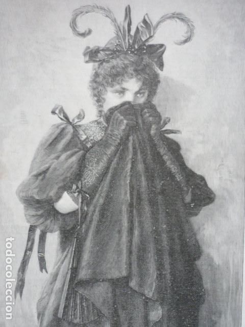 Art: &iquest;ME CONOCES? DAMA CON TOCADO GRABADO XILOGRAFICO XILOGRAFIA 1895