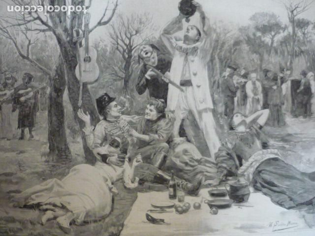 Arte: MADRID EN LA PRADERA DEL CANAL GRABADO XILOGRAFICO XILOGRAFIA 1895