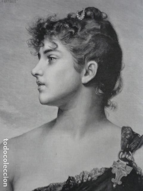 Kunst: DIANA CUADRO DE PERRAULT GRABADO XILOGRAFICO XILOGRAFIA 1895