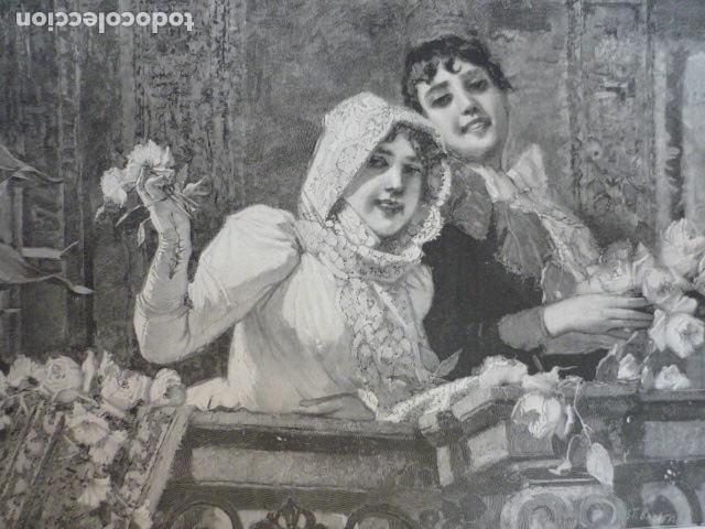 Kunst: FLORES PARA TODOS DAMAS ELEGANTES GRABADO XILOGRAFICO XILOGRAFIA 1895