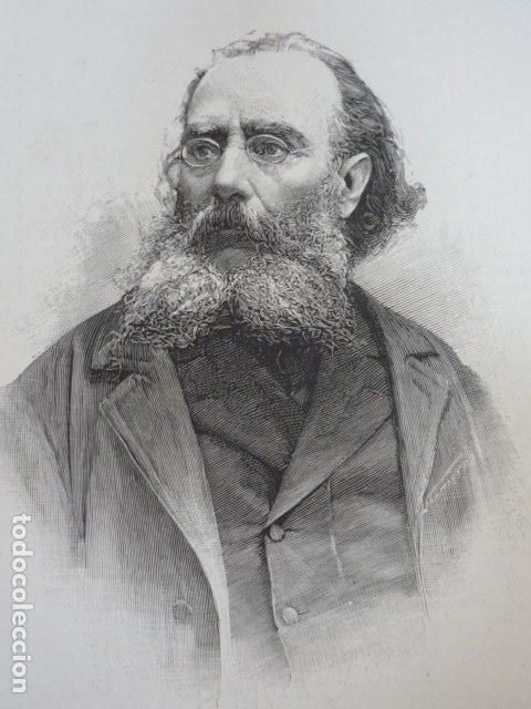 Art: JOSE MARIA ESQUERDO ZARAGOZA MEDICO PSIQUIATRA GRABADO XILOGRAFICO XILOGRAFIA 1895