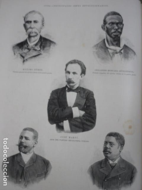 Kunst: CUBA PRINCIPALES JEFES DE LA REVOLUCION GRABADO XILOGRAFICO XILOGRAFIA 1895