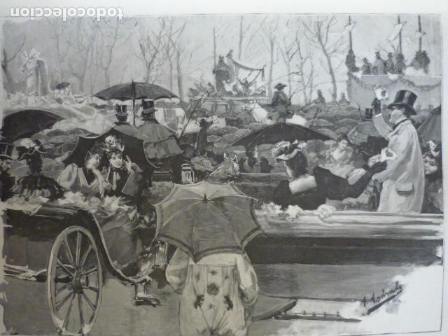 Arte: MADRID MARTES DE CARNAVAL GRABADO XILOGRAFICO XILOGRAFIA 1895