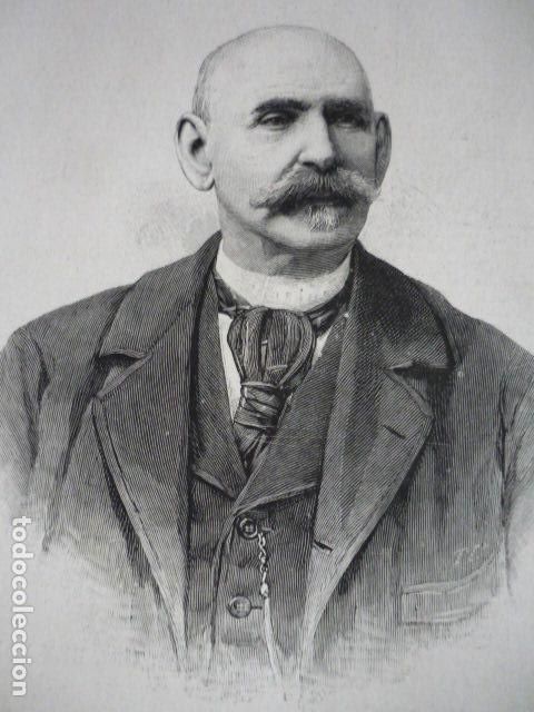 Kunst: TEODOR CUESTA POETA ASTURIANO GRABADO XILOGRAFICO XILOGRAFIA 1895