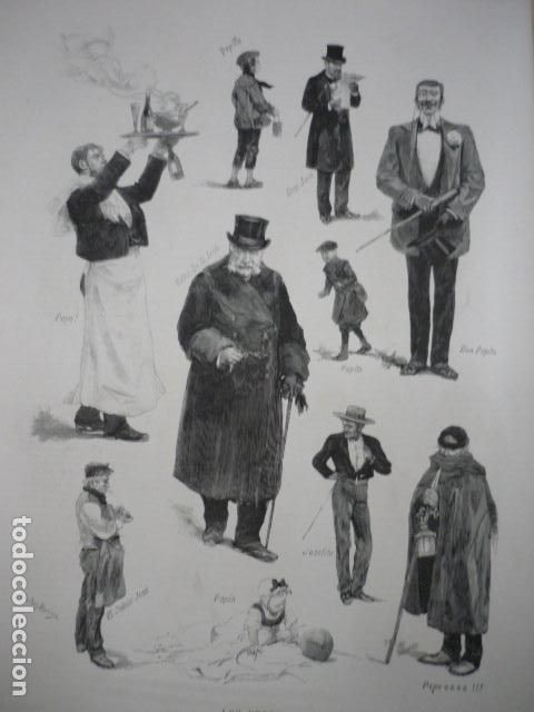 Kunst: LOS PEPES TIPOS POPULARES POR MENDEZ BRINGA GRABADO XILOGRAFICO XILOGRAFIA 1895