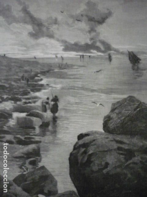 Kunst: EL OCASO CUADRO DE JUAN DE ESPINA GRABADO XILOGRAFICO XILOGRAFIA 1895