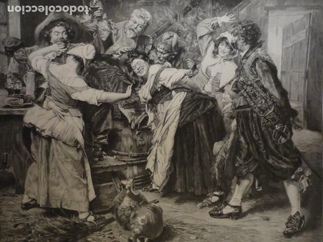 Kunst: EL MOSCARDON CUADRO DE ROYBERT GRABADO XILOGRAFICO XILOGRAFIA 1895