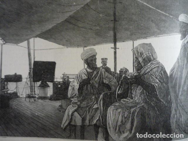 Kunst: EMBAJADA MARROQUI EN CRUCERO REINA REGENTE GRABADO XILOGRAFICO XILOGRAFIA 1895