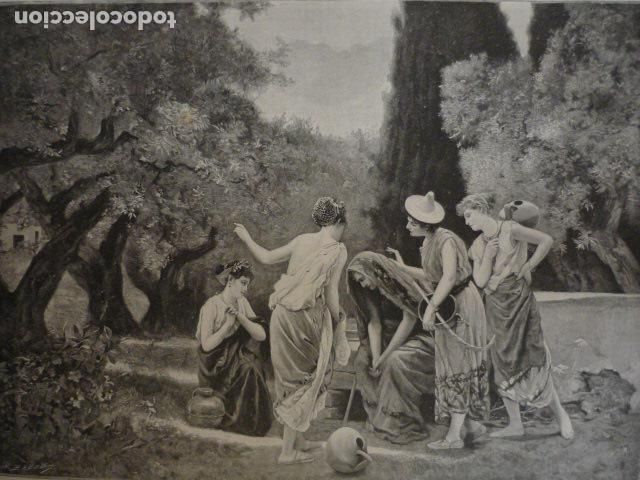 Arte: CERES Y LAS HIJAS DE CELEOS GRABADO XILOGRAFICO XILOGRAFIA 1895