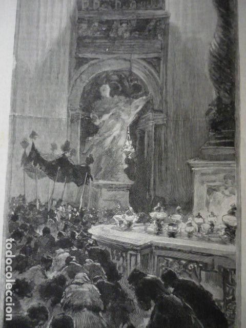 Kunst: ROMA EXPOSICION RELIQUIAS BALCON DE LA SANTA VERONICA GRABADO XILOGRAFICO XILOGRAFIA 1895