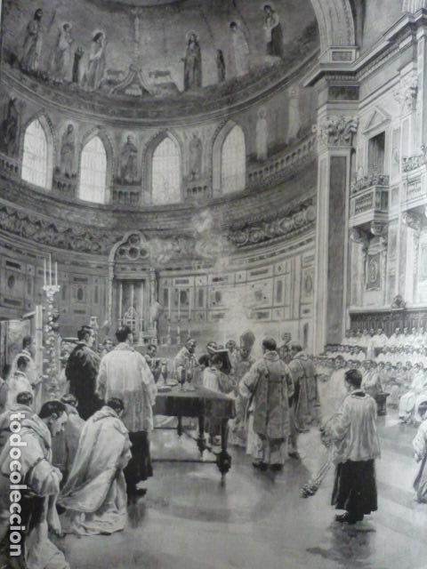 Kunst: ROMA ABSIDE DE SAN JUAN DE LETRAN GRABADO XILOGRAFICO XILOGRAFIA 1895