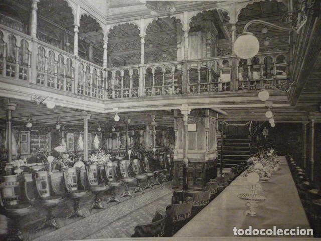 Arte: VAPOR REINA CRISTINA GRABADO XILOGRAFICO XILOGRAFIA 1895