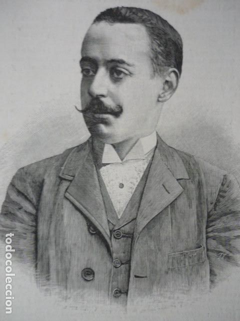 Art: LUIS EYTIER BENITEZ CAPITAN ARTILLERIA GRABADO XILOGRAFICO XILOGRAFIA 1895