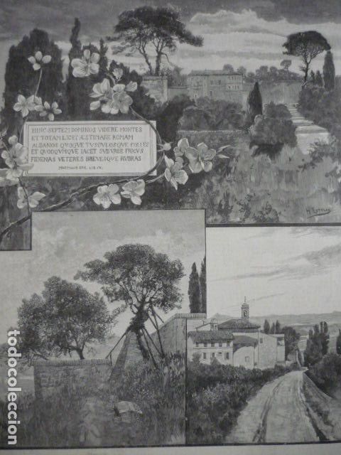 Art: ROMA COLINA DE SAN ONOFRIO GRABADO XILOGRAFICO XILOGRAFIA 1895