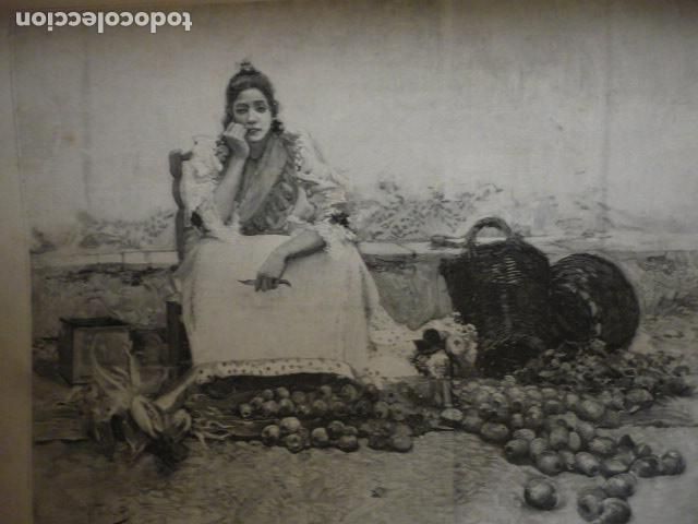 Art: GRANADA VENDEDORA DE HIGOS CHUMBOS GRABADO XILOGRAFICO XILOGRAFIA 1895