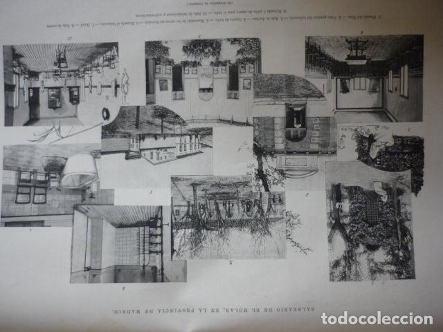 Arte: EL MOLAR MADRID INSTALACIONES DEL BALNEARIO GRABADO XILOGRAFICO XILOGRAFIA 1895