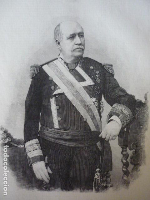 Kunst: MANUEL DELGADO Y PAREJO CONTRAALMIRANTE ARMADA GRABADO XILOGRAFICO XILOGRAFIA 1895