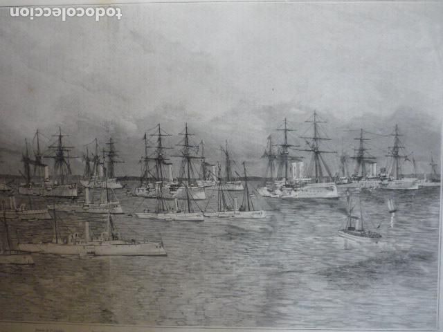 Kunst: CUBA BUQUES DE LA ARMADA ESPA&Ntilde;OLA GRABADO XILOGRAFICO XILOGRAFIA 1895