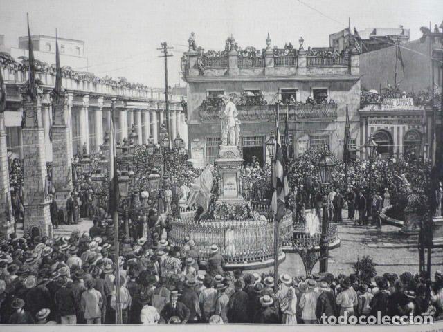 Kunst: LA HABANA CUBA INAUGURACION ESTATUA DE ALBEAR GRABADO XILOGRAFICO XILOGRAFIA 1895