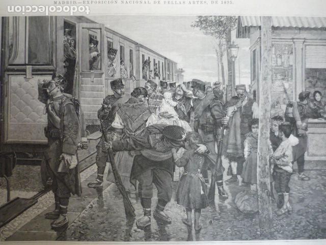 Kunst: A LA GUERRA CUADRO DE ALBERTO PLA RUBIO GRABADO XILOGRAFICO XILOGRAFIA 1895