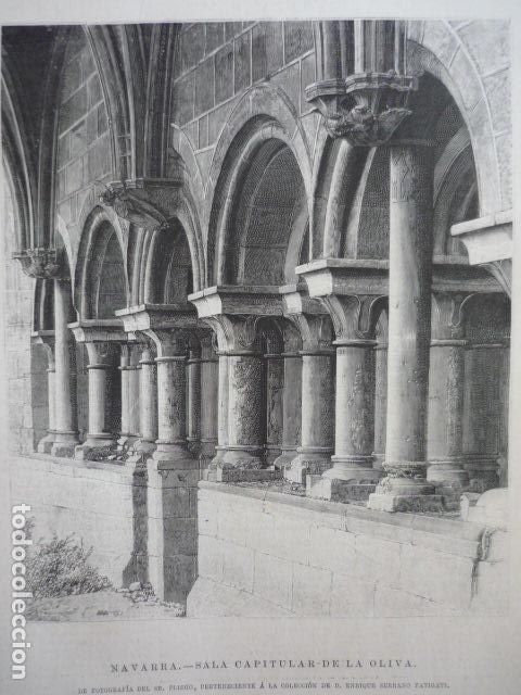 Art: OLIVA NAVARRA SALA CAPITULAR GRABADO XILOGRAFICO XILOGRAFIA 1895