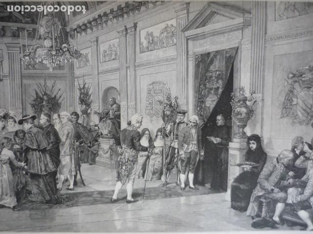 Art: LA ANTESALA DEL CARDENAL SECRETARIO DE SU SANTIDAD GRABADO XILOGRAFICO XILOGRAFIA 1895