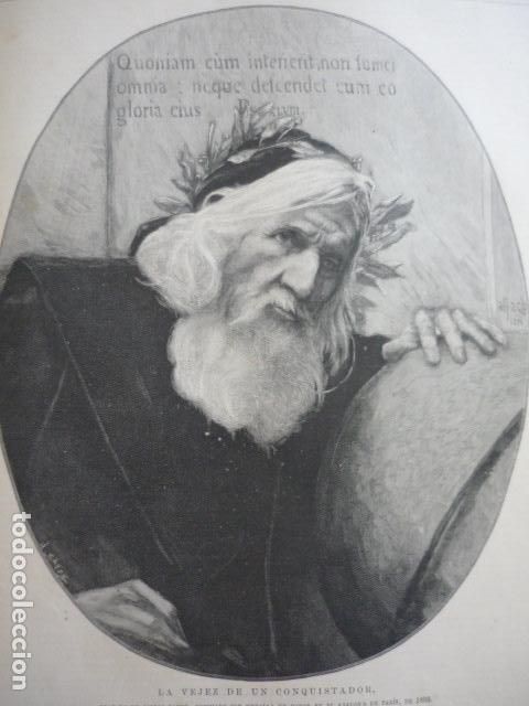 Art: LA VEJEZ DE UN CONQUISTADOR GRABADO XILOGRAFICO XILOGRAFIA 1895