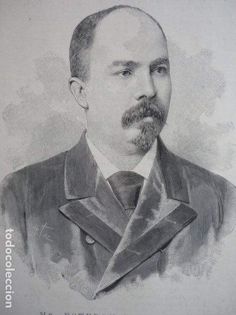 Art: ESTEBAN STAMBULOF DICTADOR BULGARIA GRABADO XILOGRAFICO XILOGRAFIA 1895