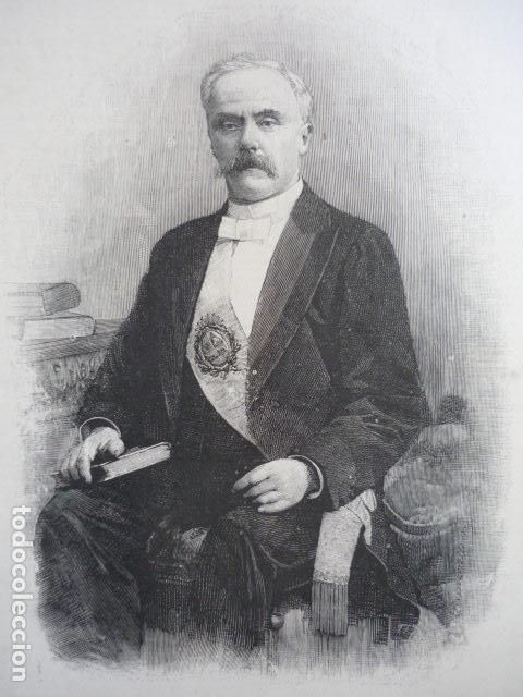 Art: JUAN IDIARTE BORDA PRESIDENTE URUGUAY GRABADO XILOGRAFICO XILOGRAFIA 1895