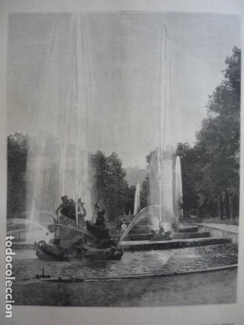 Art: SEGOVIA LA GRANJA DE SAN ILDEFONSO FUENTES GRABADO XILOGRAFICO XILOGRAFIA 1895