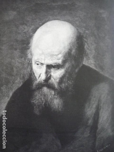 Art: CABEZA DE APOSTOL CUADRO DE REMBRANDT GRABADO XILOGRAFICO XILOGRAFIA 1895