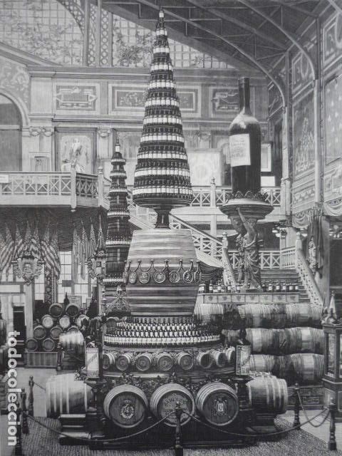 Art: BURDEOS EXPOSICION INTERNACIONAL SECCION VINOS GRABADO XILOGRAFICO XILOGRAFIA 1895