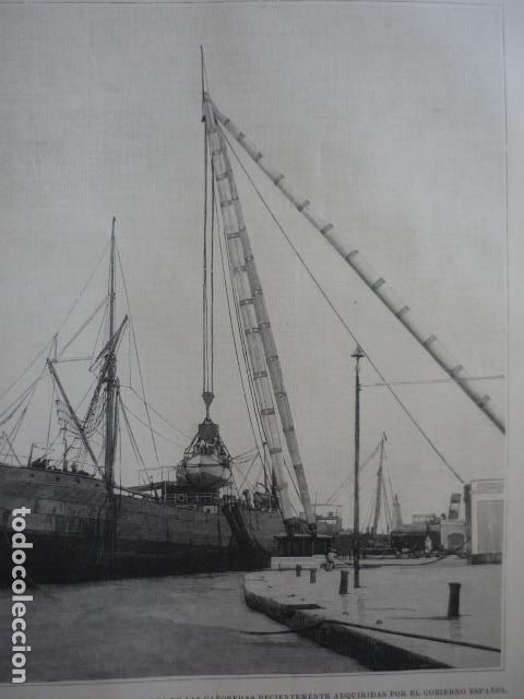 Art: LA MACHINA DE LA HABANA GRABADO XILOGRAFICO XILOGRAFIA 1895