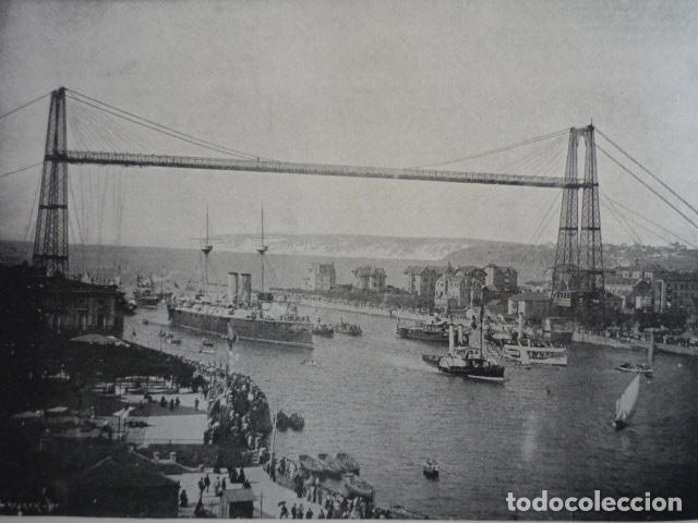 Art: BILBAO ENTRADA ACORAZADO MARIA TERESA GRABADO XILOGRAFICO XILOGRAFIA 1895