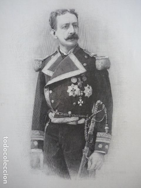 Art: FRANCISCO IBA&Ntilde;EZ VALERA COMANDANTE NAVAL GRABADO XILOGRAFICO XILOGRAFIA 1895