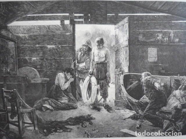 Art: NAUFRAGO GRABADO XILOGRAFICO XILOGRAFIA 1895