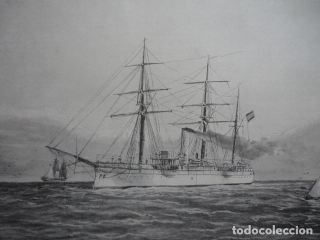 Arte: CRUCERO COLON GRABADO XILOGRAFICO XILOGRAFIA 1895