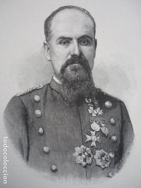 Art: OLIVER Y VIDAL CORONEL GENERAL GRABADO XILOGRAFICO XILOGRAFIA 1895